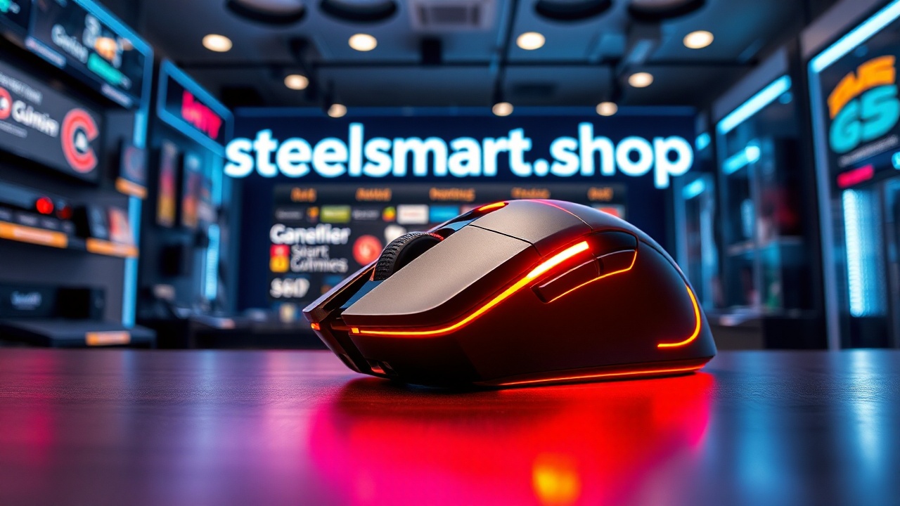 игровая мышь на столе в магазине: Steelsmart.shop