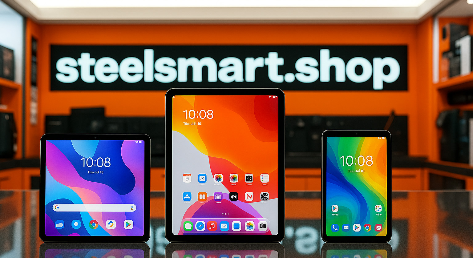 Планшеты на столе в магазине Steelsmart.shop