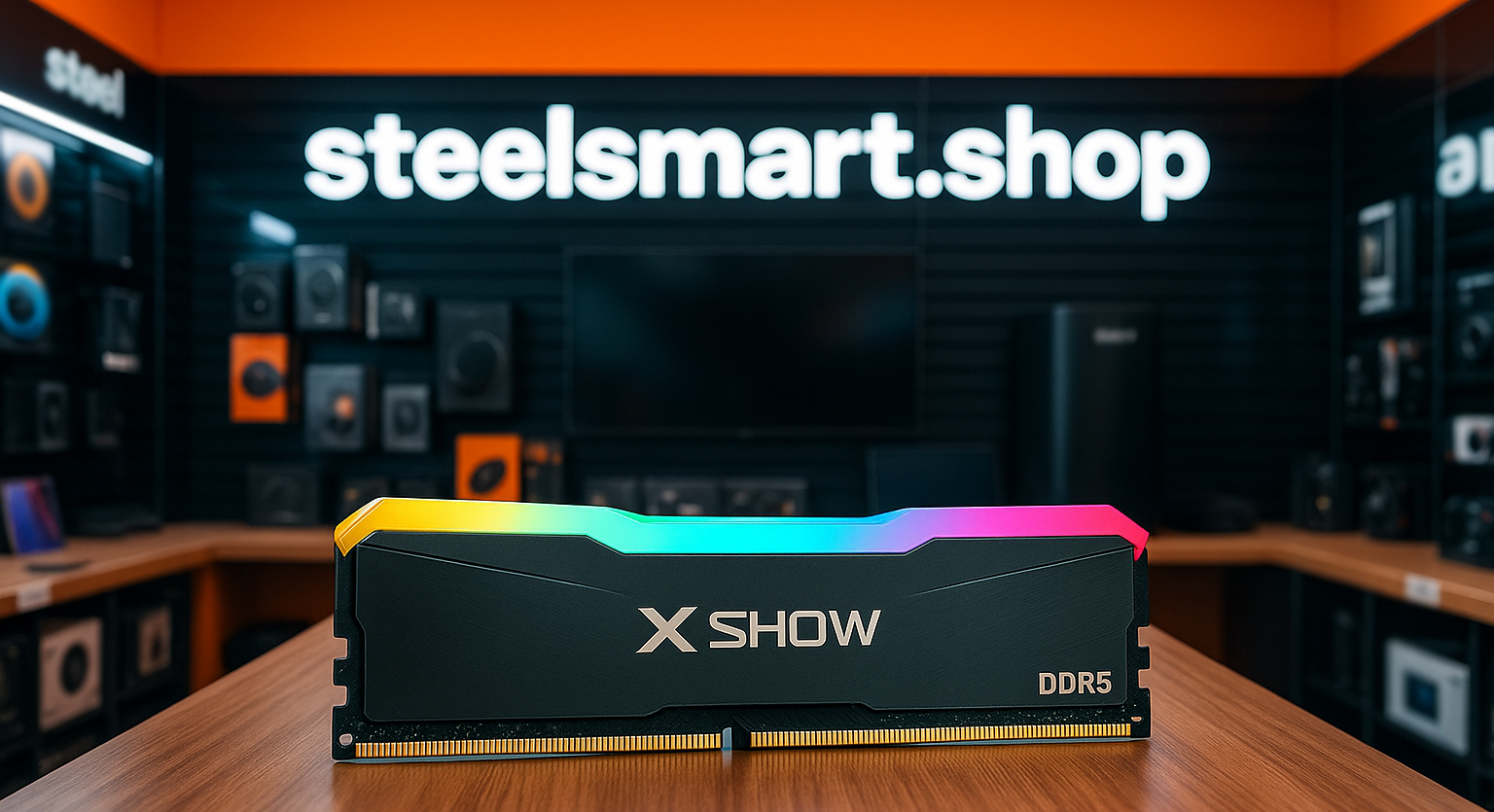 Оперативная память DDR5 на столе в магазине: Steelsmart.shop