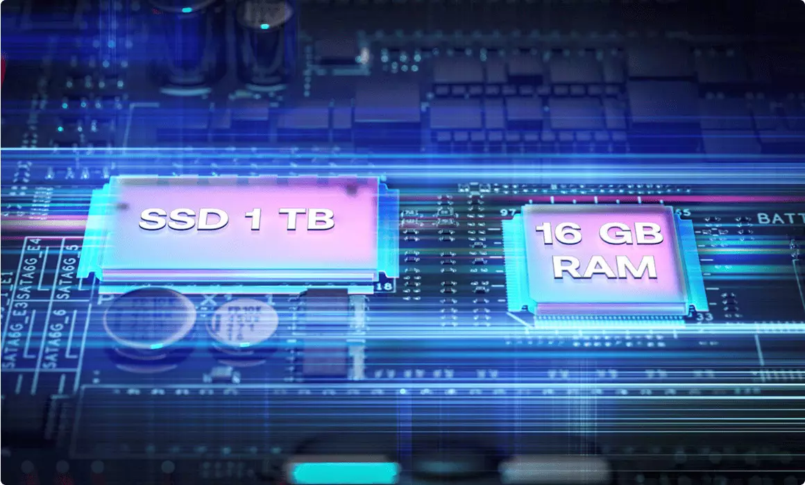 Изображение SSD и оперативной памяти ноутбука.