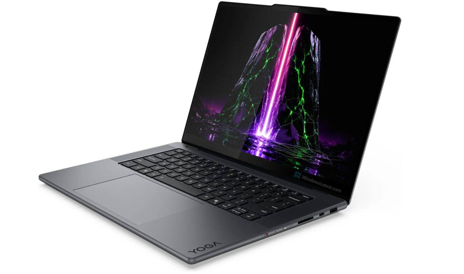 Ноутбук Lenovo Yoga Pro 9n изображен на белом фоне