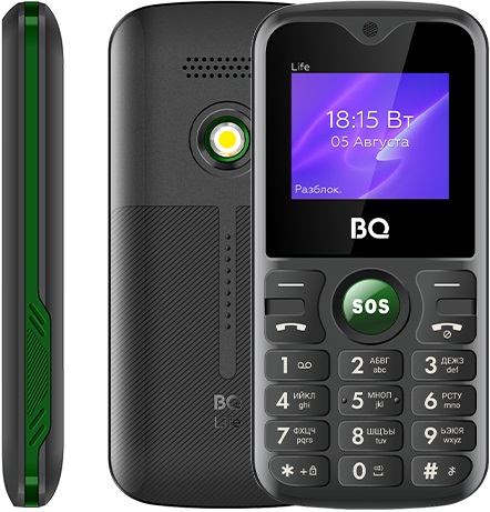 Мобильный телефон BQ Life Black+Green (BQ-1853), главное фото
