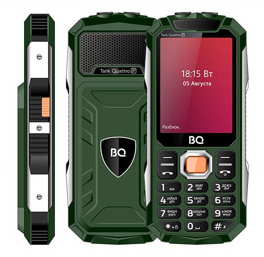 Мобильный телефон BQ Tank Quattro Power Green (BQ-2817), главное фото
