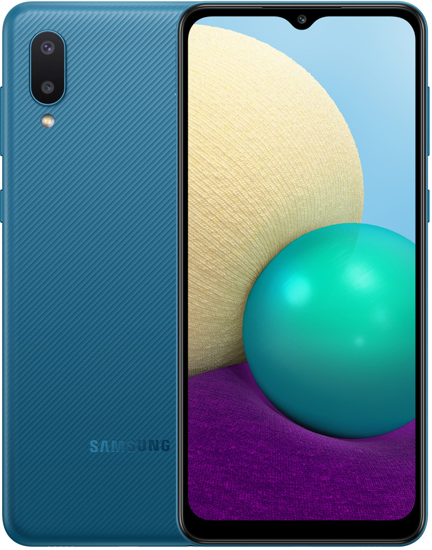 Смартфон Samsung Galaxy A02 2/32Гб Blue (SM-A022GZBBSER), главное фото