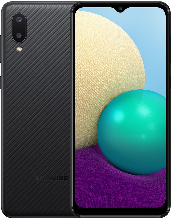 Смартфон Samsung Galaxy A02 2/32Гб Black (SM-A022GZKBSER), главное фото