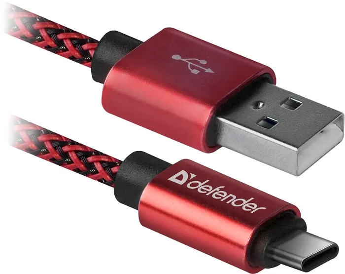 Кабель AM/Type-C USB 2.0 Defender USB09-03T PRO Red