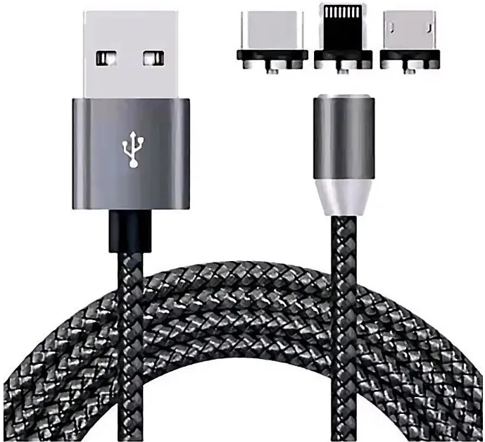Кабель AM/Type-C,Lightning,microBM 5p магнитный Zibelino