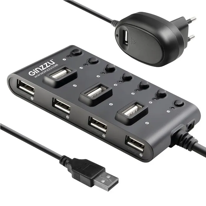 USB-хаб Ginzzu GR-487UAB