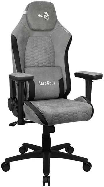 Кресло для геймеров AeroCool CROWN PLUS AeroSuede Stone Grey