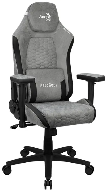 Кресло для геймеров AeroCool CROWN AeroSuede Stone Grey