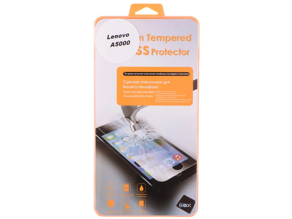 Защитное стекло для смартфона Lenovo A5000 Skinbox