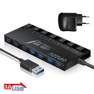 USB-хаб 3.0 Ginzzu GR-388UAB