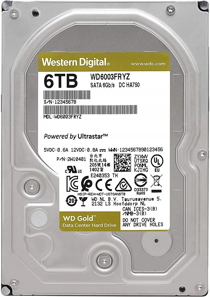 Жесткий диск 3.5" 6Тб WD Gold