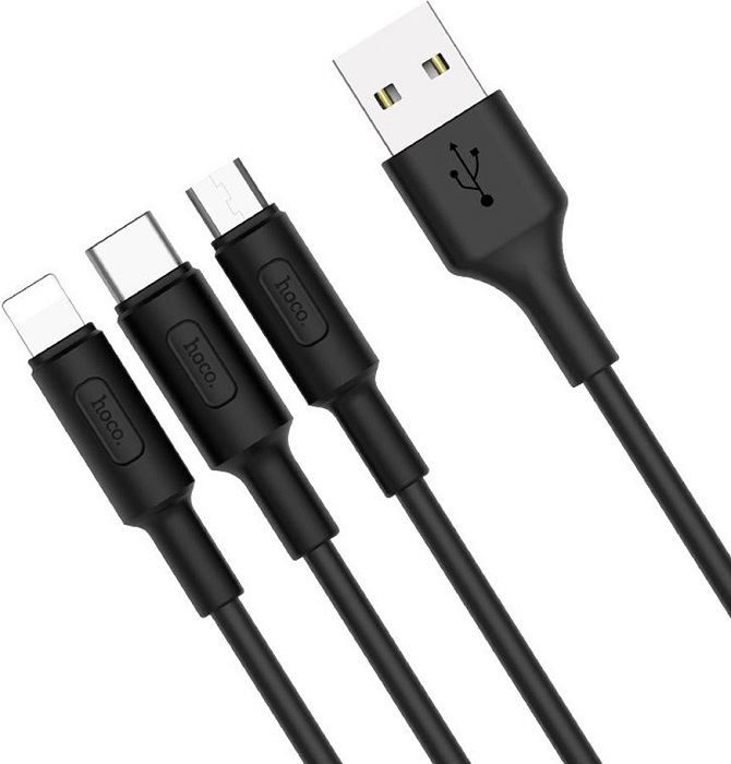 Кабель AM/Type-C,Lightning,microBM 5p Hoco X25 (6957531080169);