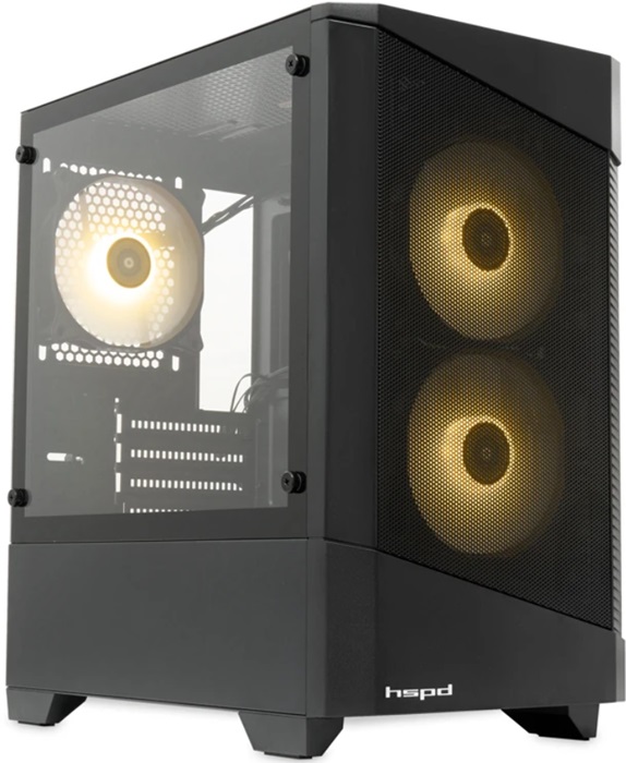 Корпус HSPD M330-TGBK-ARGB; mATX; Mini-Tower; боковое