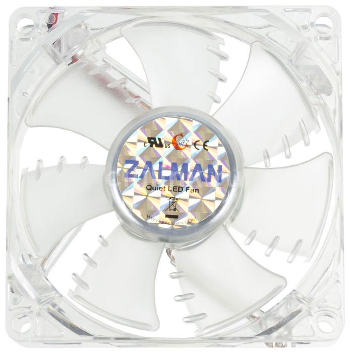 Вентилятор 80мм Zalman ZM-F1LED/SF; втулка; 2000