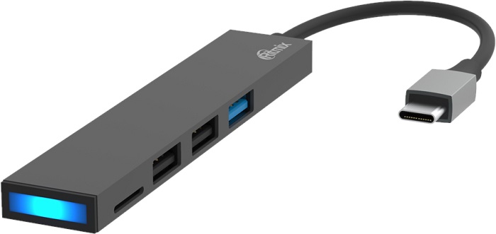 USB-хаб TypeC Ritmix CR-4314 Metal; 4