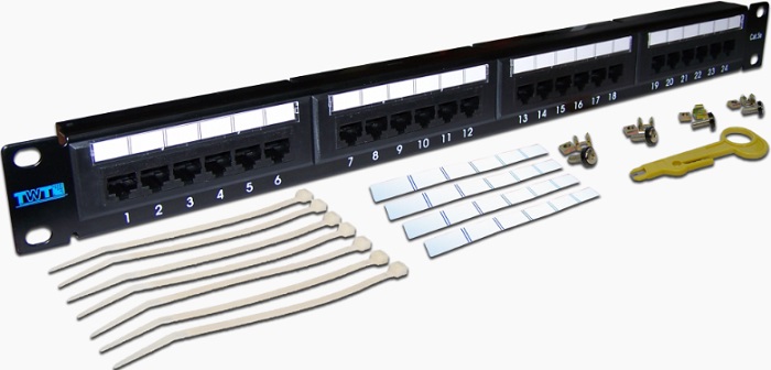 Патч-панель Lanmaster TWT-PP24UTP; 19", 1U, 24