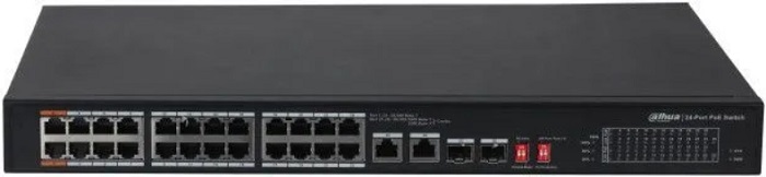Коммутатор Dahua DH-PFS3226-24ET-240; 24xRJ-45(POE), 2xSFP; 10/100