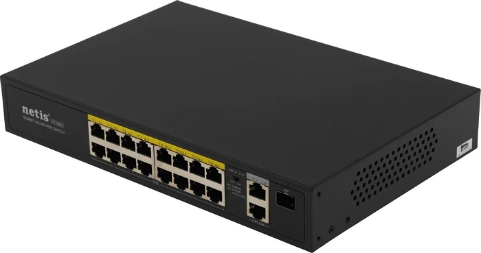 Коммутатор Netis P116GH; 18xRJ-45(16xPOE),SFP; 10/100/1000 Мбит/сек;