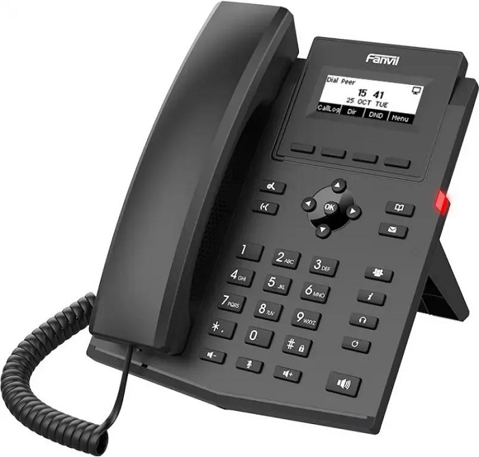 IP-телефон Fanvil X301P; ЖК-дисплей (128x48), 2