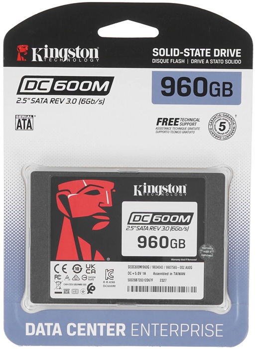 SSD-накопитель 2.5" 960Гб Kingston DC600M (SEDC600M/960G);