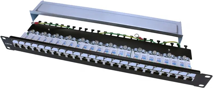 Патч-панель Hyperline PP3-19-24-8P8C-C5E-SH-110D; 19"1U, 24 порта