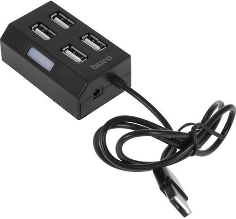 USB-хаб Buro BU-HUB4-U2.0; 4 порта; 0.5