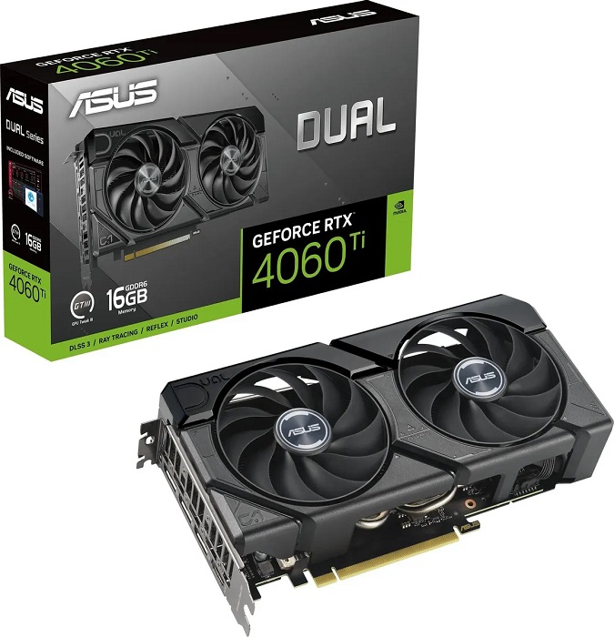 Видеокарта nVidia RTX 4060Ti Asus DUAL-RTX4060TI-16G-EVO