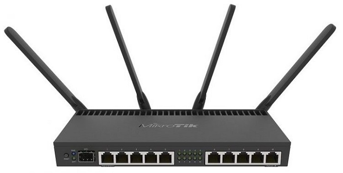 Маршрутизатор Mikrotik RB4011IGS+5HACQ2HND-IN; 300/1733 Мбит/сек; 2.4