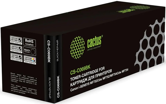 Картридж лазерный Cactus CS-C069BK; для Canon
