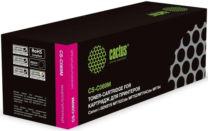 Картридж лазерный Cactus CS-C069M; для Canon