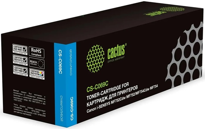 Картридж лазерный Cactus CS-C069C; для Canon