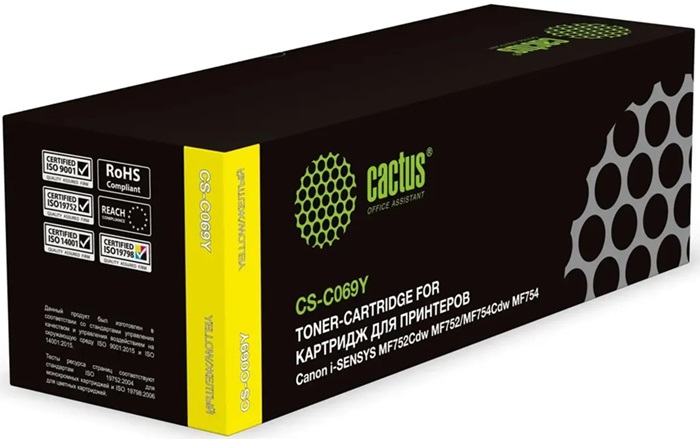 Картридж лазерный Cactus CS-C069Y; для Canon