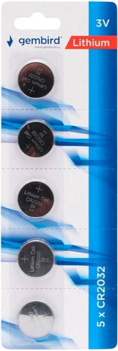 Батарейка 2032 Gembird (GB-CR2032-5B); литиевая; 5
