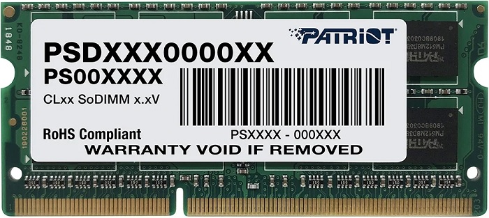 Оперативная память SO-DIMM DDR3 4Гб Patriot