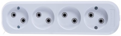 Колодка розеточная 4 гнезда б/з UNIVersal