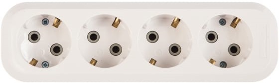 Колодка розеточная 4 гнезда с/з UNIVersal