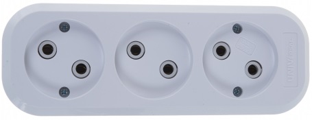 Колодка розеточная 3 гнезда б/з UNIVersal