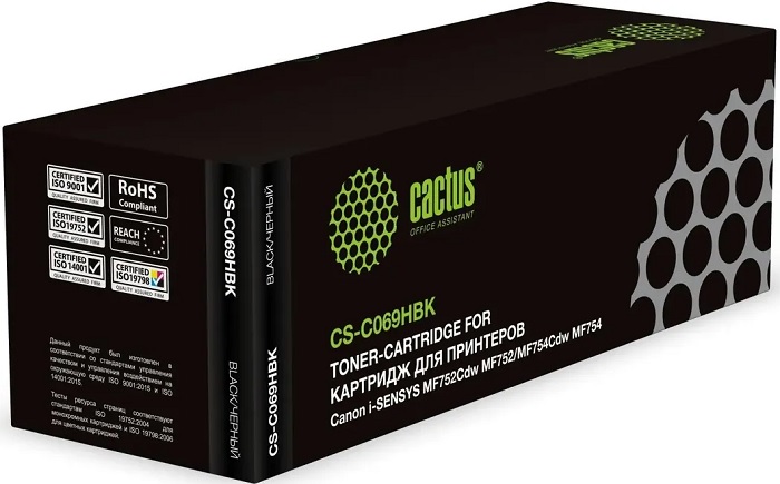 Картридж лазерный Cactus CS-C069HBK; для Canon