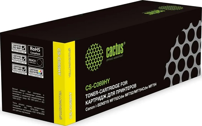 Картридж лазерный Cactus CS-C069HY; для Canon