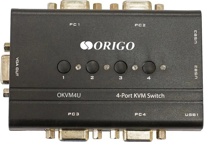 KVM-переключатель Origo OKVM4U/A1A; 4-портовый; VGA,2xUSB