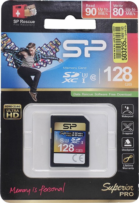 Карта памяти SDXC 128 ГБ Silicon