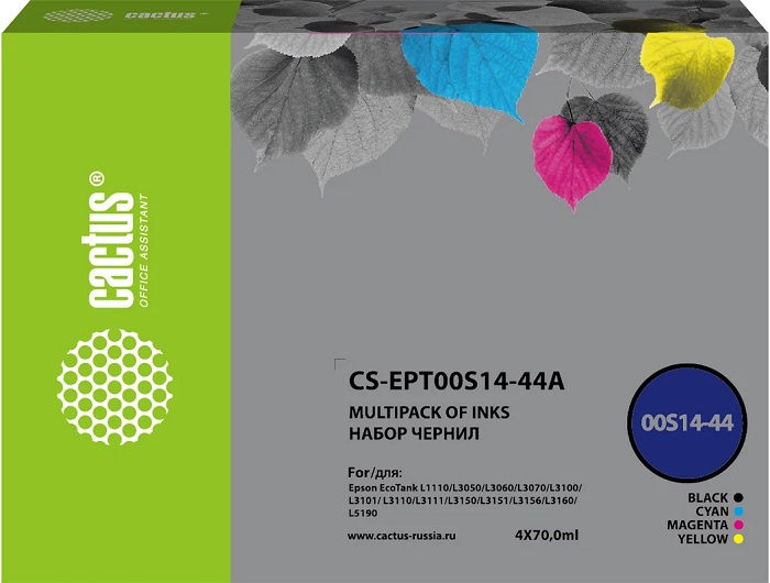Чернила Cactus 103 (CS-EPT00S14-44A); Epson L1110/L3100/L3101/L3110/L3150/L3151;