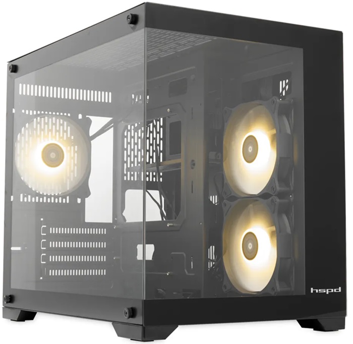 Корпус HSPD F330-TGBK-ARGB; mATX; Mini-Tower; боковое Корпус HSPD F330-TGBK-ARGB; mATX; Mini-Tower; боковое
