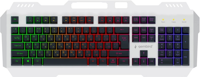 Клавиатура Gembird KB-G710M-S; мембранная; RGB-подсветка; USB;