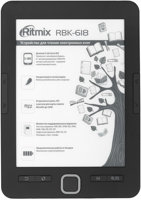 Электронная книга Ritmix RBK-618; 6"E-ink Carta