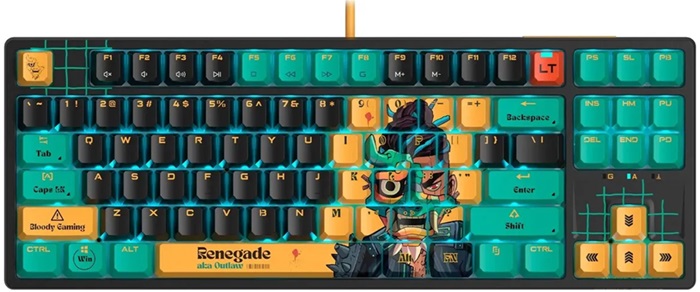 Клавиатура A4Tech Bloody AT87 Renegade; оптомеханическая;