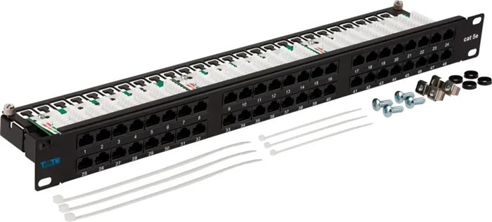 Патч-панель Lanmaster TWT-PP48/1U-U5E; 19", 1U, 48