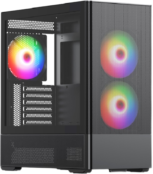 Корпус HSPD M712-TGBK-ARGB; ATX; Midi-Tower; боковое Корпус HSPD M712-TGBK-ARGB; ATX; Midi-Tower; боковое